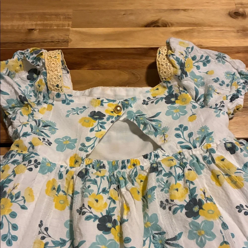 JOIE Girls 4T Floral Crochet Tiered Ruffled Dress - Picture 7 of 7